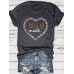 Pattern round neck short sleeved shirt
