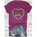 Pattern round neck short sleeved shirt