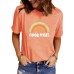 GOOD VIBES Pattern Printed Round Neck Short Sleeve