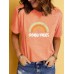 GOOD VIBES Pattern Printed Round Neck Short Sleeve