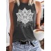 Sleeveless top with women's lotus print