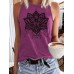 Sleeveless top with women's lotus print