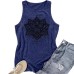 Sleeveless top with women's lotus print