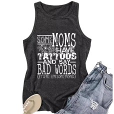 Slogan printed sleeveless top