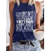 Slogan printed sleeveless top