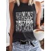 Slogan printed sleeveless top