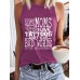 Slogan printed sleeveless top