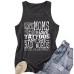 Slogan printed sleeveless top