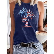 Coconut tree print on vest