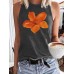 Orange floral print on vest