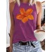 Orange floral print on vest