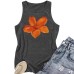 Orange floral print on vest