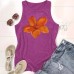 Orange floral print on vest