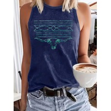Female vest with cow pattern horizontal stripes