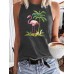 Flamingo Palm Tree Pattern Loose Women's Tank Top