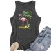 Flamingo Palm Tree Pattern Loose Women's Tank Top