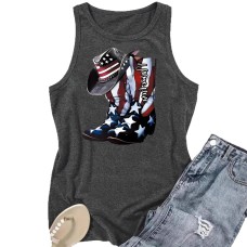 Sleeveless top with American flag print
