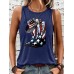 Sleeveless top with American flag print