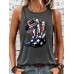 Sleeveless top with American flag print