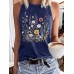 Flower printed sleeveless top