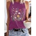 Flower printed sleeveless top