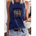 Sleeveless women's loose denim patterned tank top
