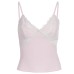 Lace patchwork solid color suspender V-neck slimming T-shirt