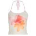 Printed lace up strapless slim fit vest pure desire women's top