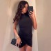 Slim fit premium texture sleeveless pleated hip hugging dress