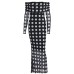 One shoulder long sleeved mesh slim fit polka dot long sleeved dress