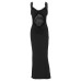 Strap revealing navel sexy slim fitting jumpsuit long skirt