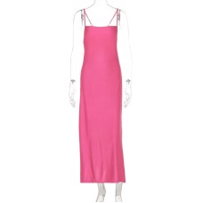 Sleeveless slim fit sexy pure black hip hugging suspender skirt