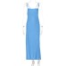 Sleeveless slim fit sexy pure black hip hugging suspender skirt