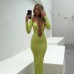 Sexy lace up hollow short sleeved dress