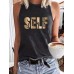 SELF printed round neck vest