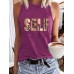 SELF printed round neck vest