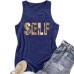 SELF printed round neck vest