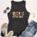 SELF printed round neck vest