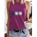 Letter printed round neck vest