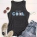 Letter printed round neck vest