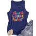 Colorful letter printed round neck vest