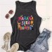 Colorful letter printed round neck vest