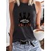 Dog print round neck vest