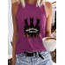 Dog print round neck vest