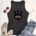 Dog print round neck vest