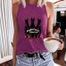 Dog print round neck vest