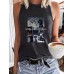 Dog print round neck vest