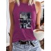 Dog print round neck vest
