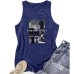 Dog print round neck vest