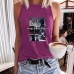 Dog print round neck vest